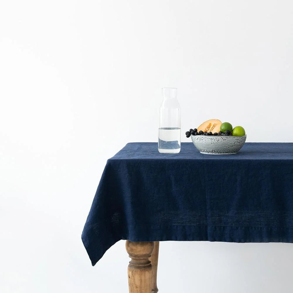 Navy Linen Tablecloth