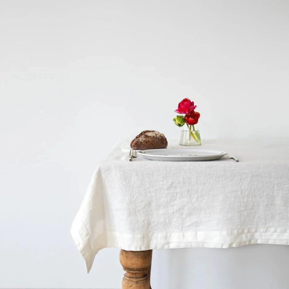 Off-White Linen Tablecloth